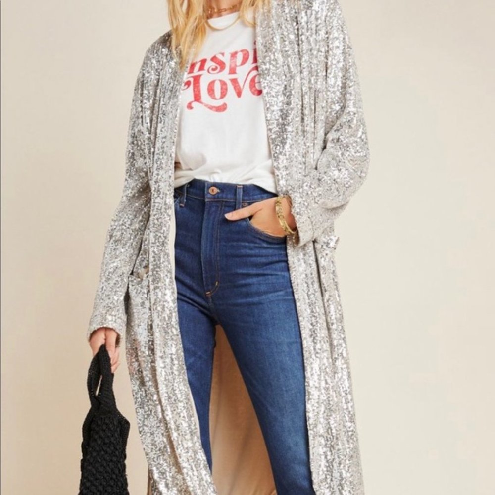 Anthropologie BB Dakota Sequin Duster